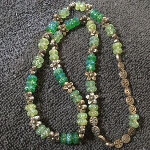 Green and Silver Beaded Necklace